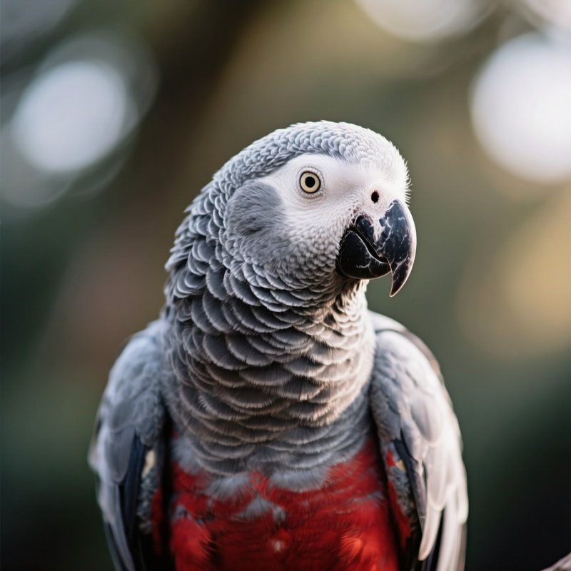 African Grey Parrot Beautiful Portrait