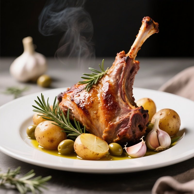 Agnello Al Forno Roasted Lamb With Potatoes, Rosemary, Garlic, And Olive Oil