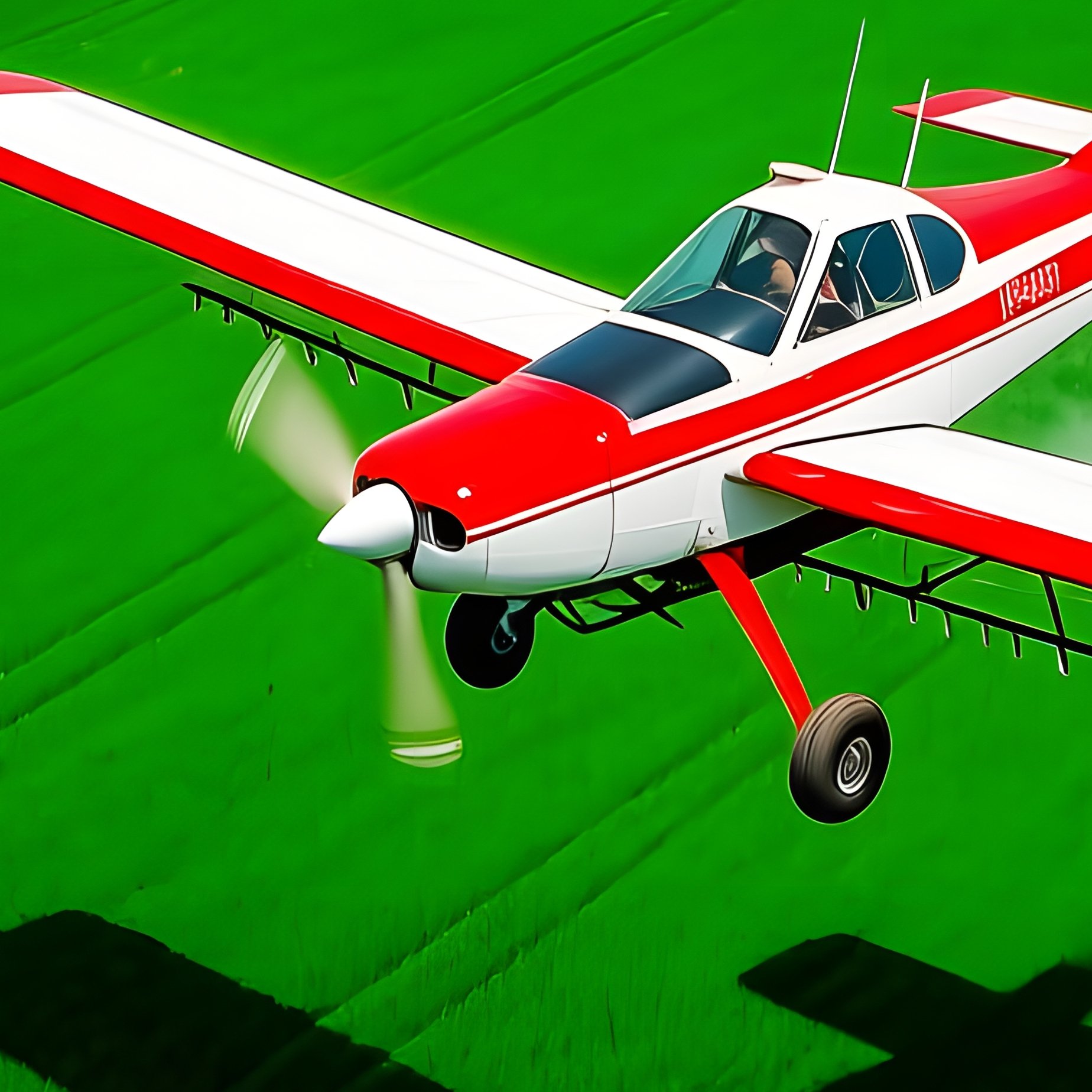 Agricultural Aircraft Spraying A Field Agriculture Crop Dusting - Full Resolution Quality Preview