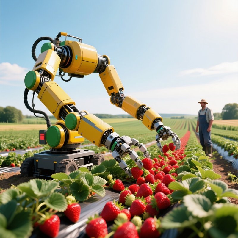 Agricultural Robot Harvesting Crops