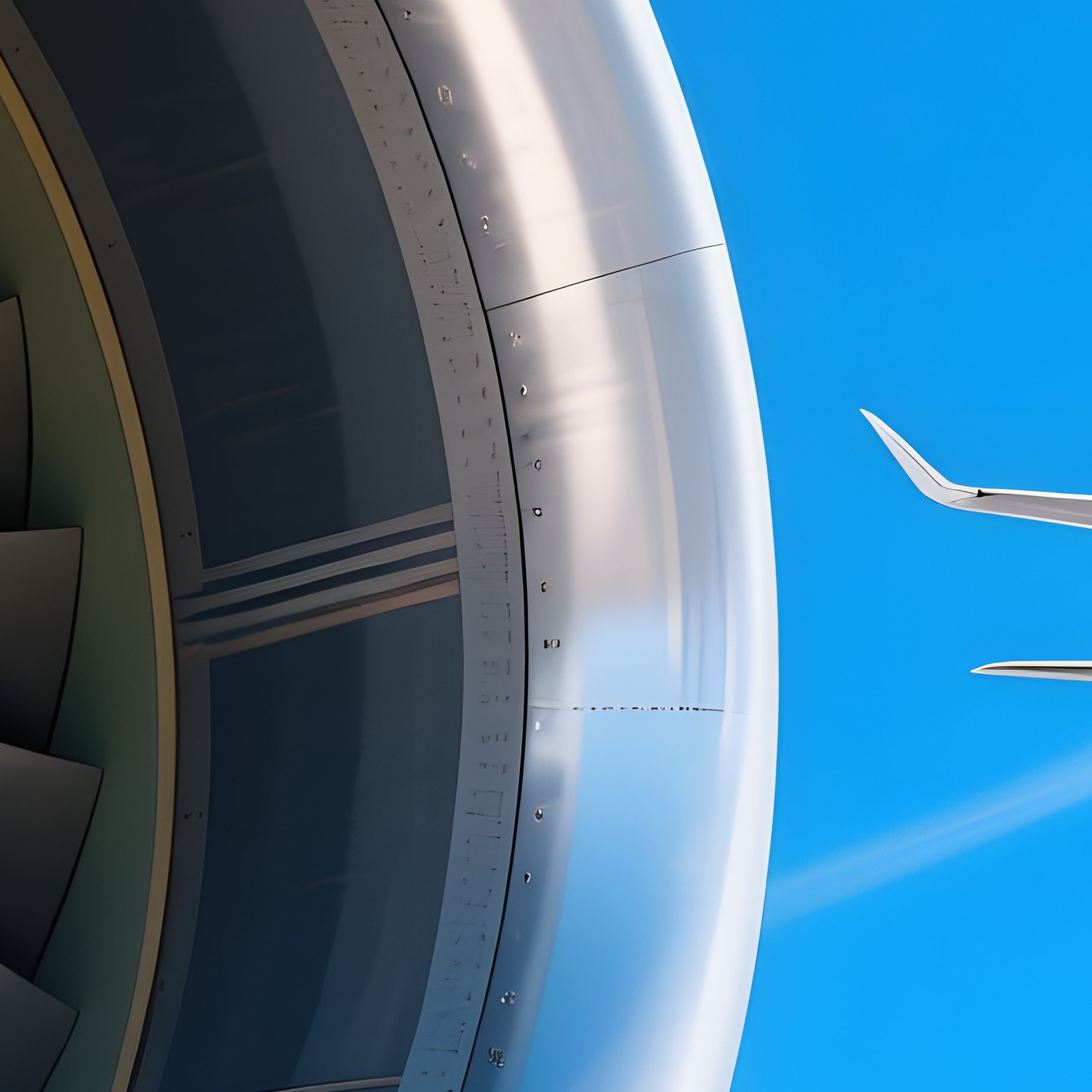Aircraft Engine And Airplane In Flight Aircraft Engine - Full Resolution Quality Preview