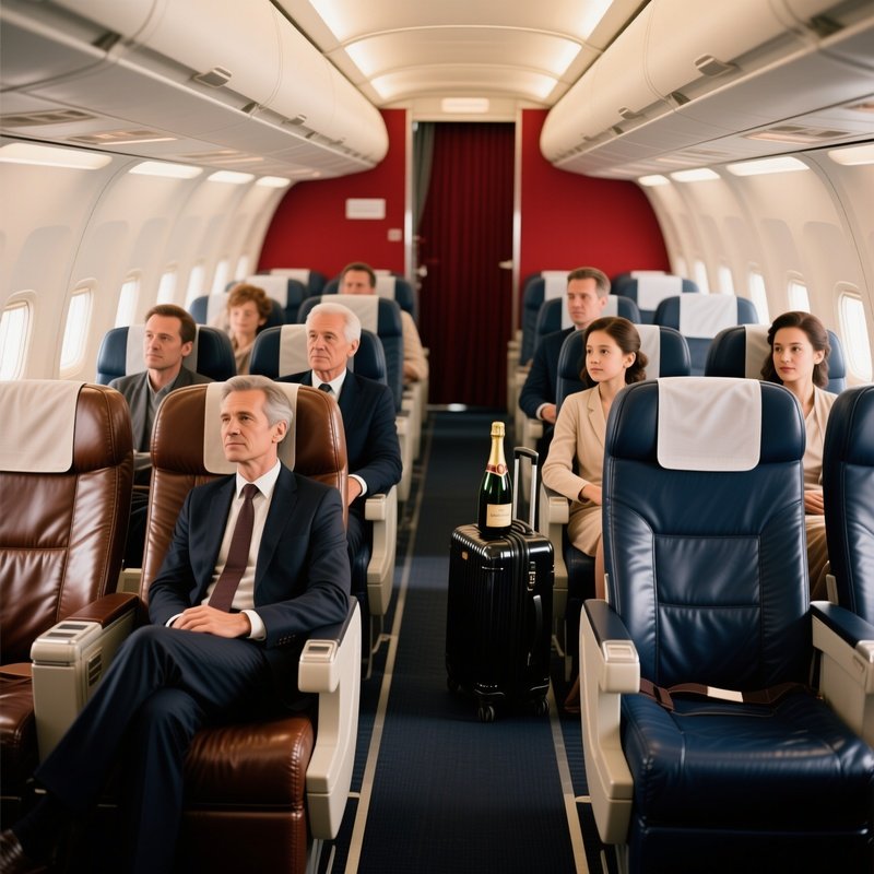Airplane Cabin Showing Social Divisions