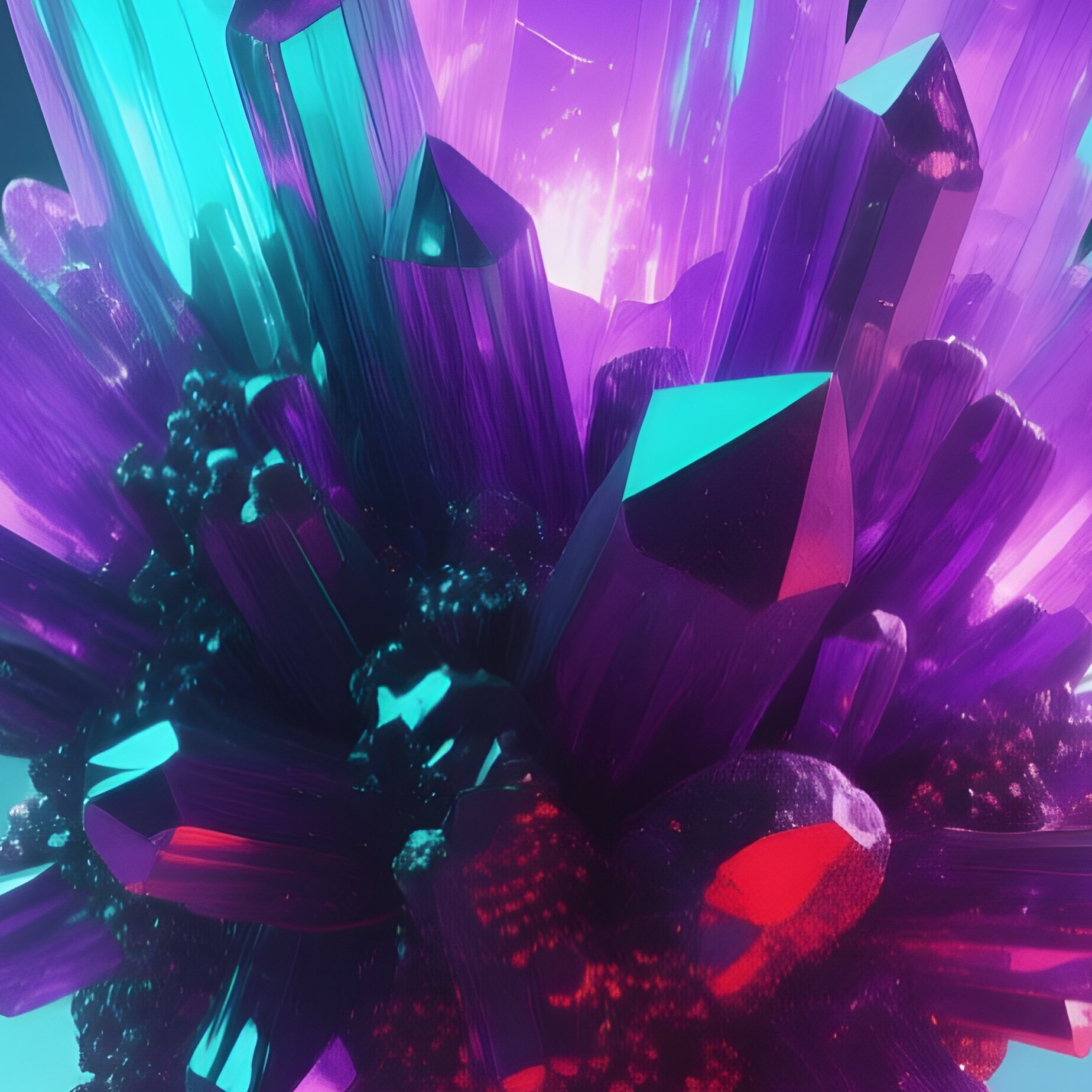 Alien Bismuth Crystals Abstract Art - Full Resolution Quality Preview