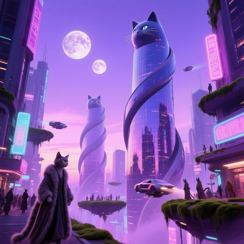 Alien Cat Metropolis Twilight