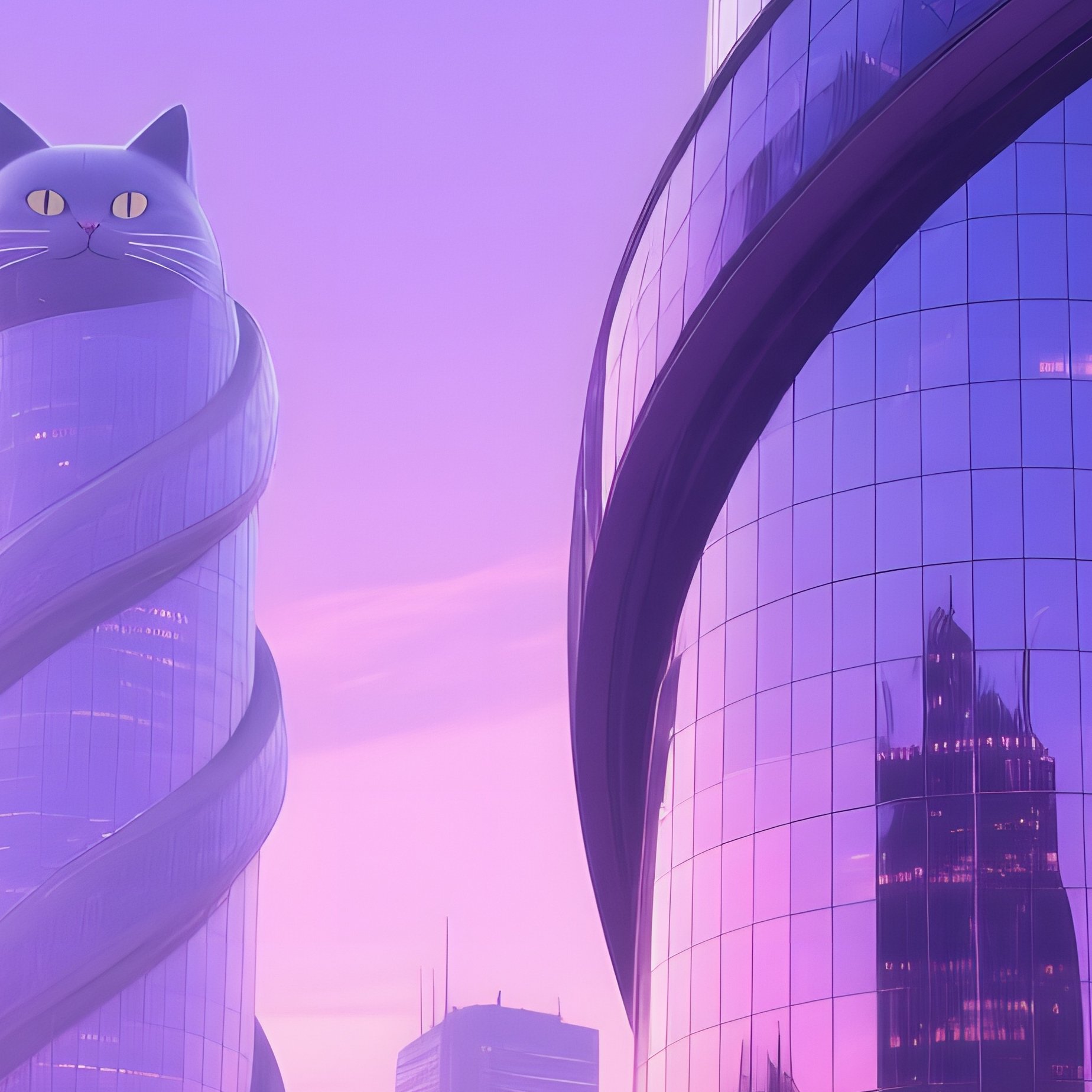 Alien Cat Metropolis Twilight - Full Resolution Quality Preview
