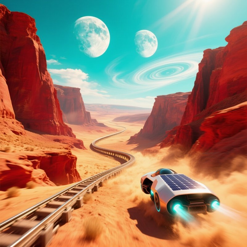 Alien Desert Canyon Racing Pods