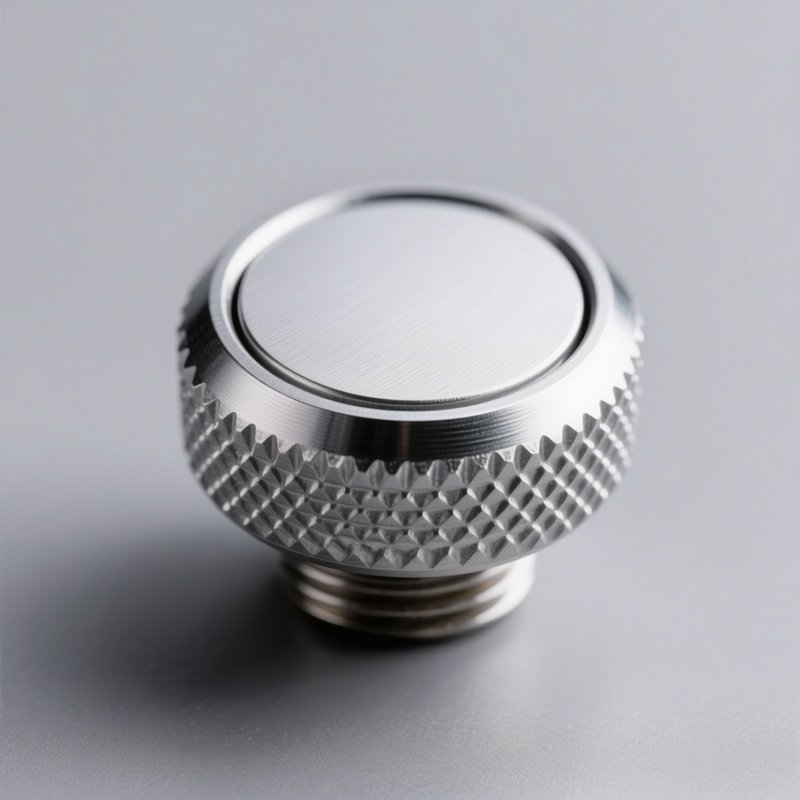 Aluminum Dial Knob With Knurled Grip Sides Blank Top Face