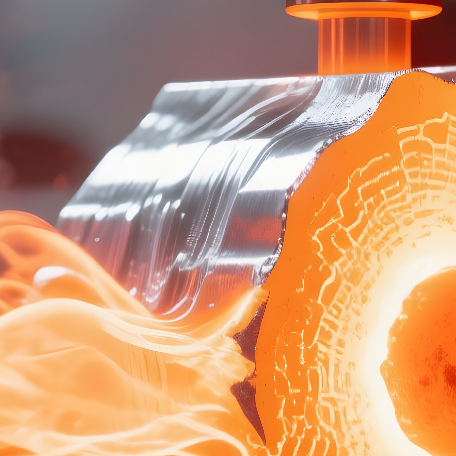 Aluminum Extrusion Hot Billet Pressed Through Die - Full Resolution Quality Preview