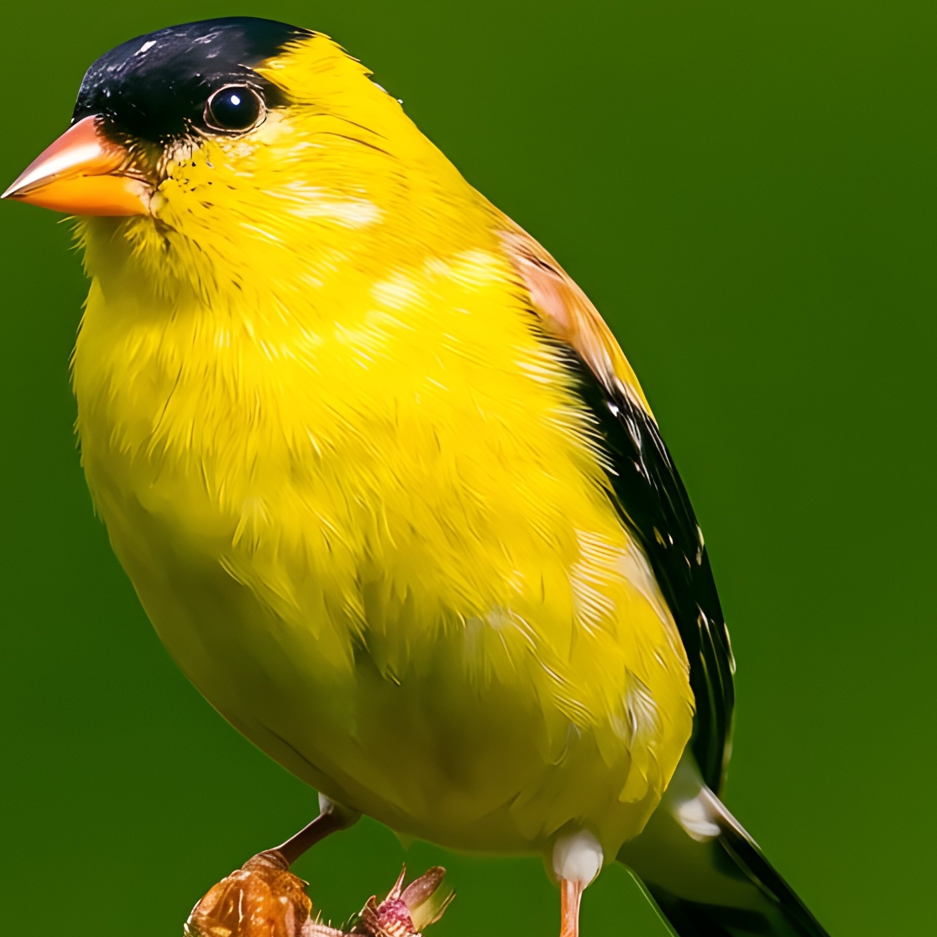 American Goldfinch Singing In Bright Meadow - Full Resolution Quality Preview
