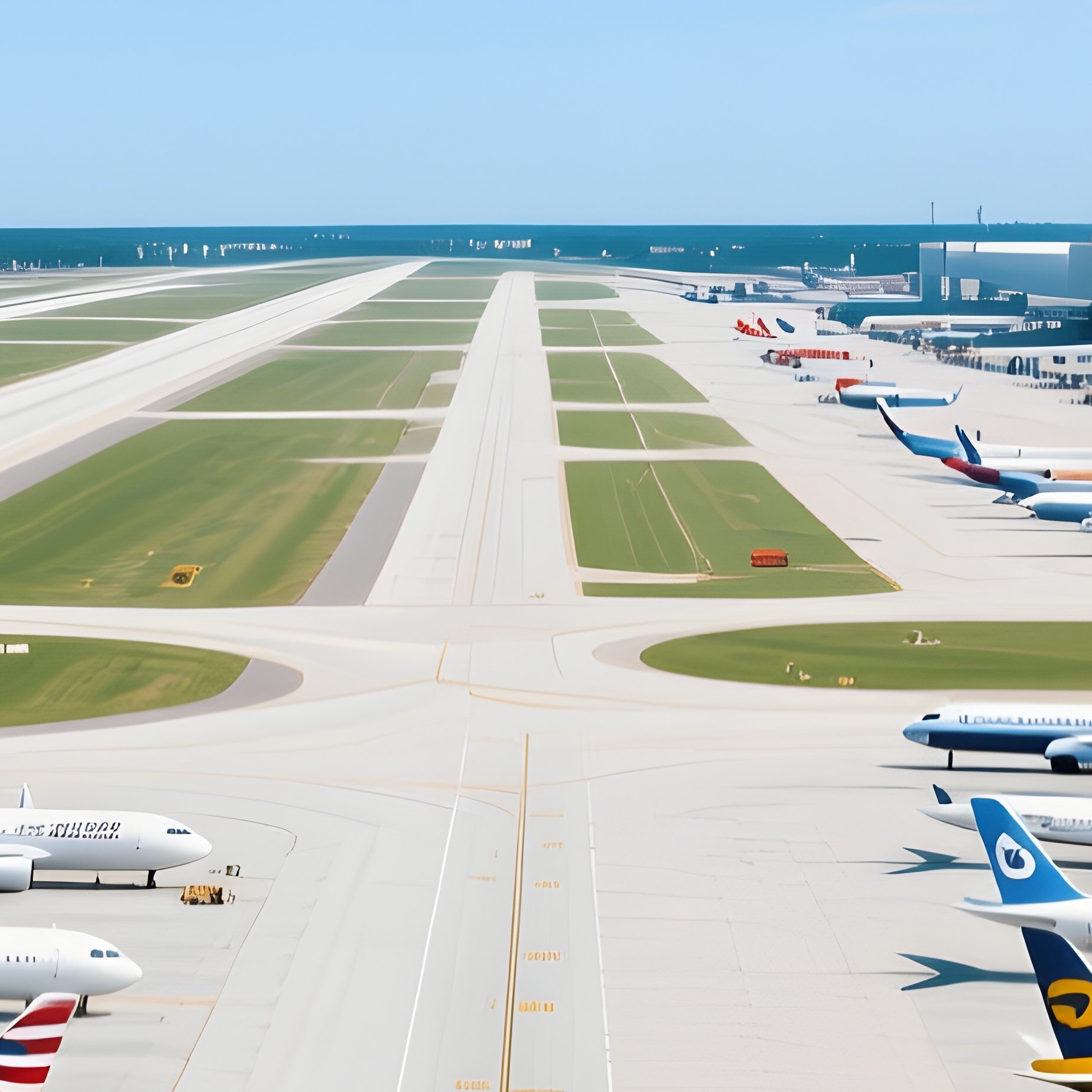 American Midwest Airport Taxiways Domestic Airliners - Full Resolution Quality Preview