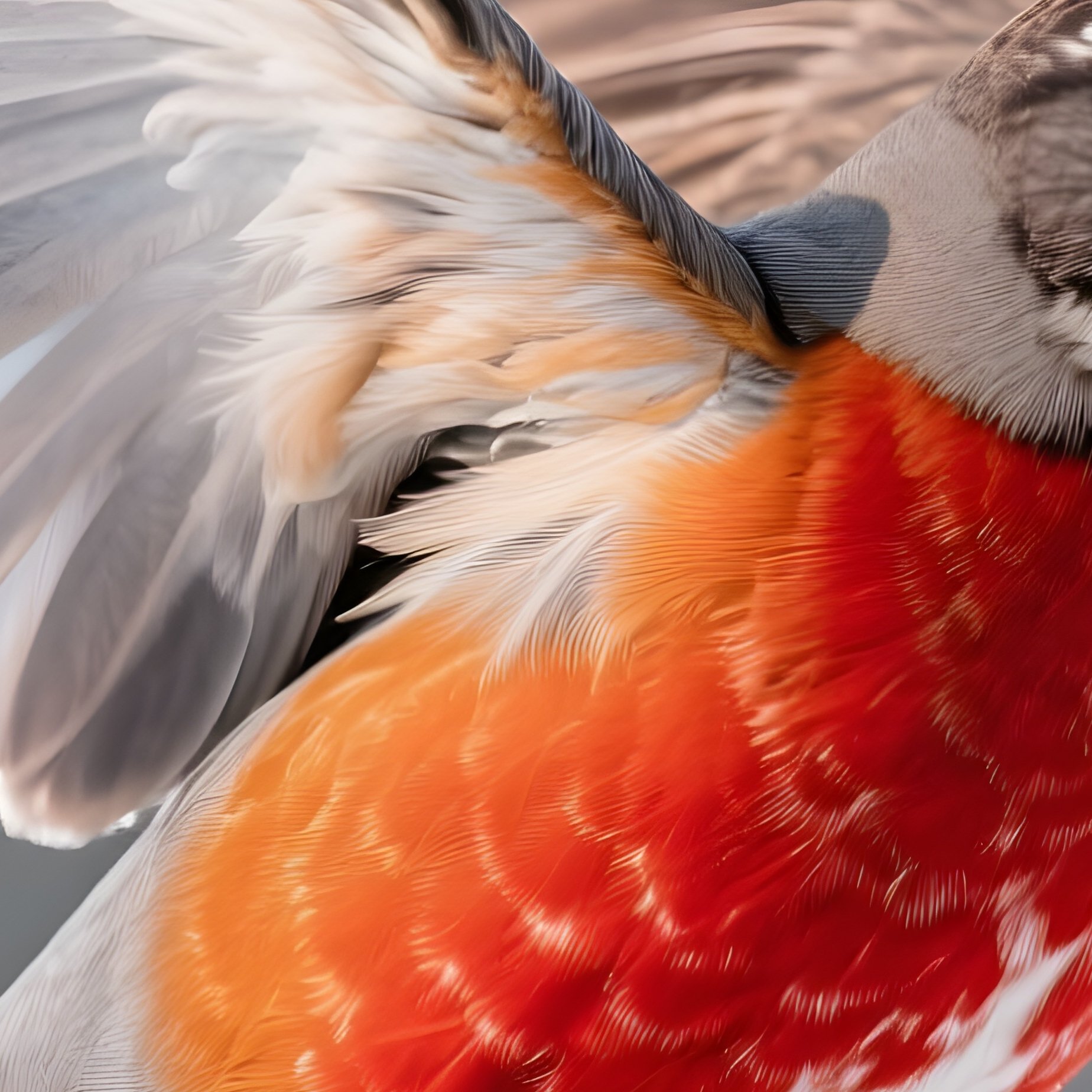 American Robin Dancing Wind Fluttering Wings - Full Resolution Quality Preview
