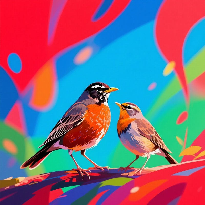 American Robin Harmony Abstract