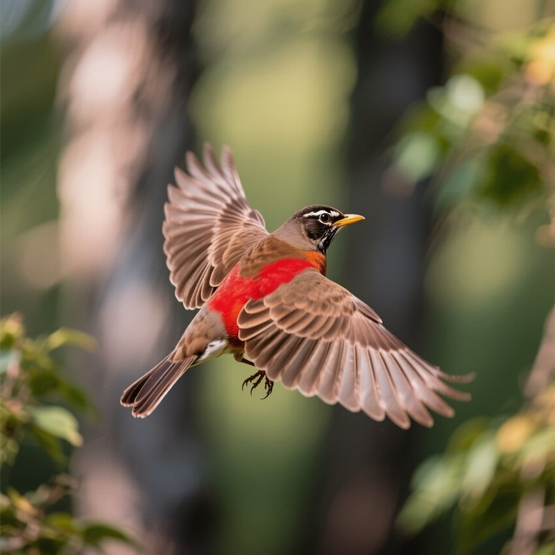 American Robin Looking Back Over Its Shoulder