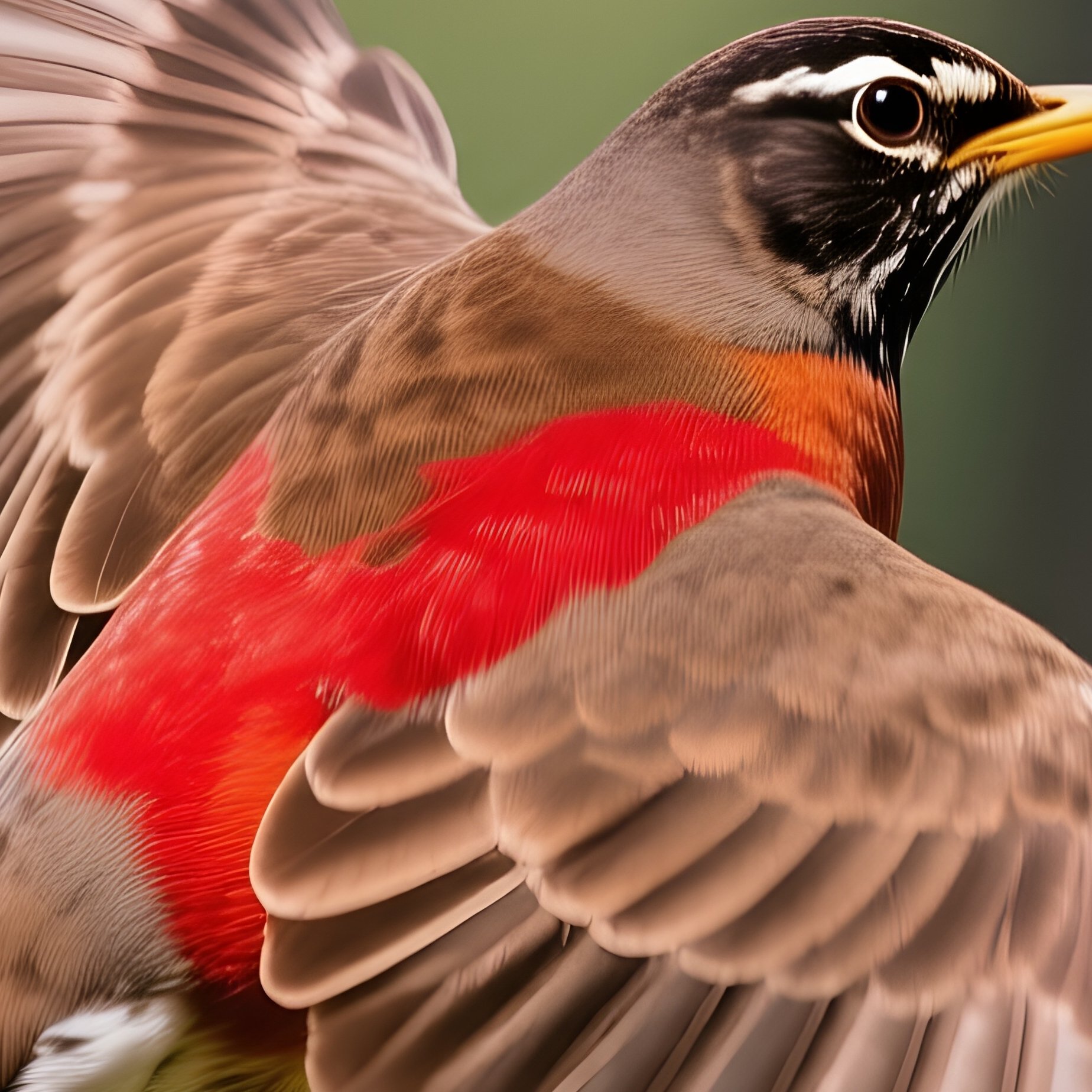 American Robin Looking Back Over Its Shoulder - Full Resolution Quality Preview