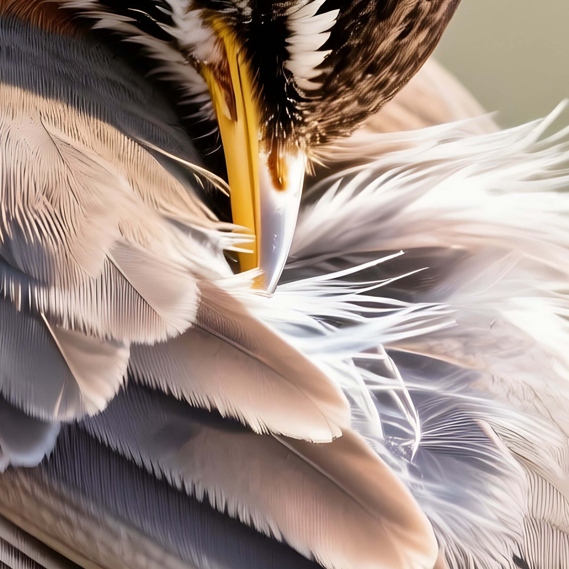 American Robin Preening Feathers Softhlight - Full Resolution Quality Preview