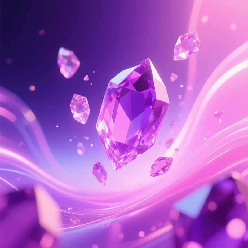 Amethyst Purple Pink Gems Digital Art Abstract