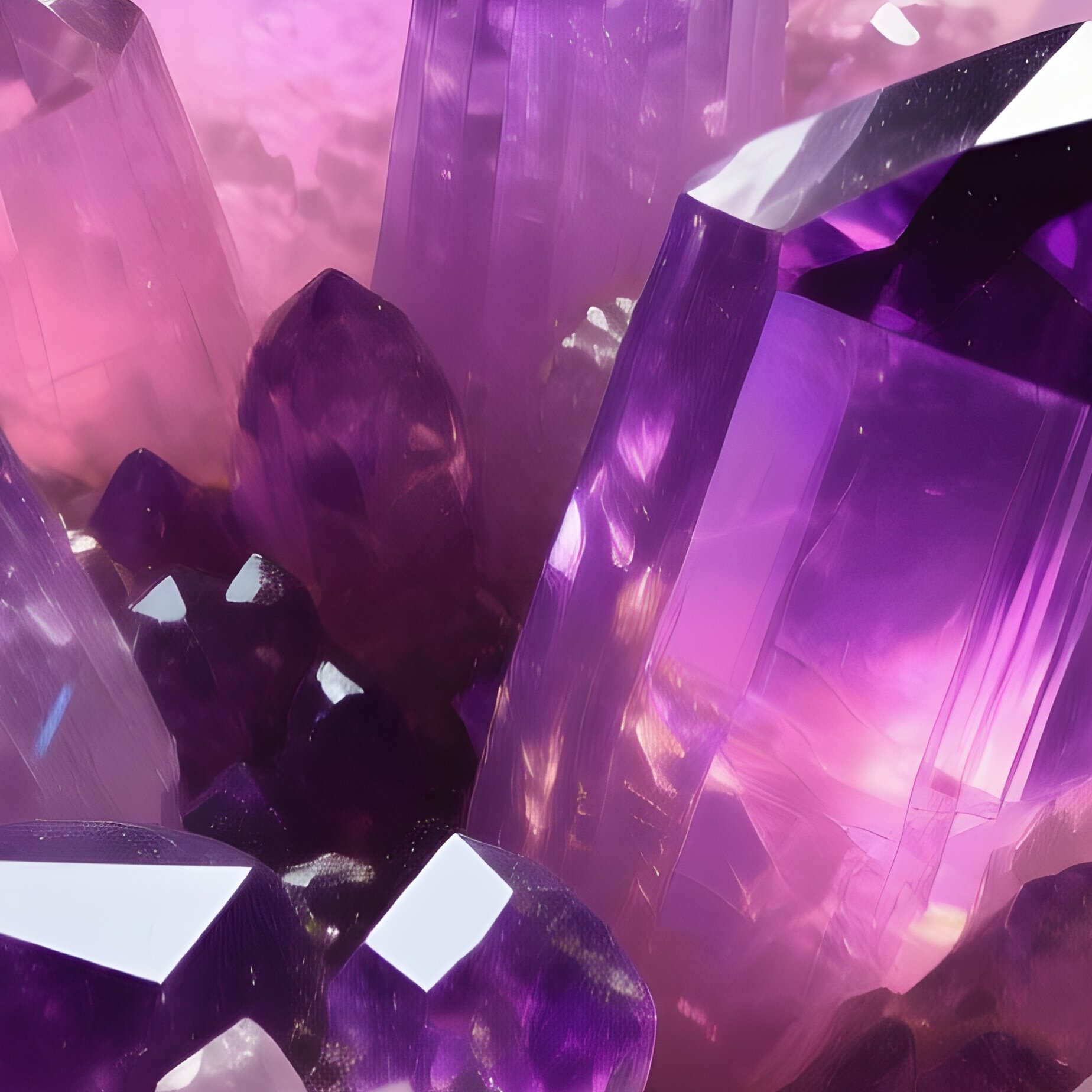 Amethyst Purple Pink Gems Geological Specimen - Full Resolution Quality Preview