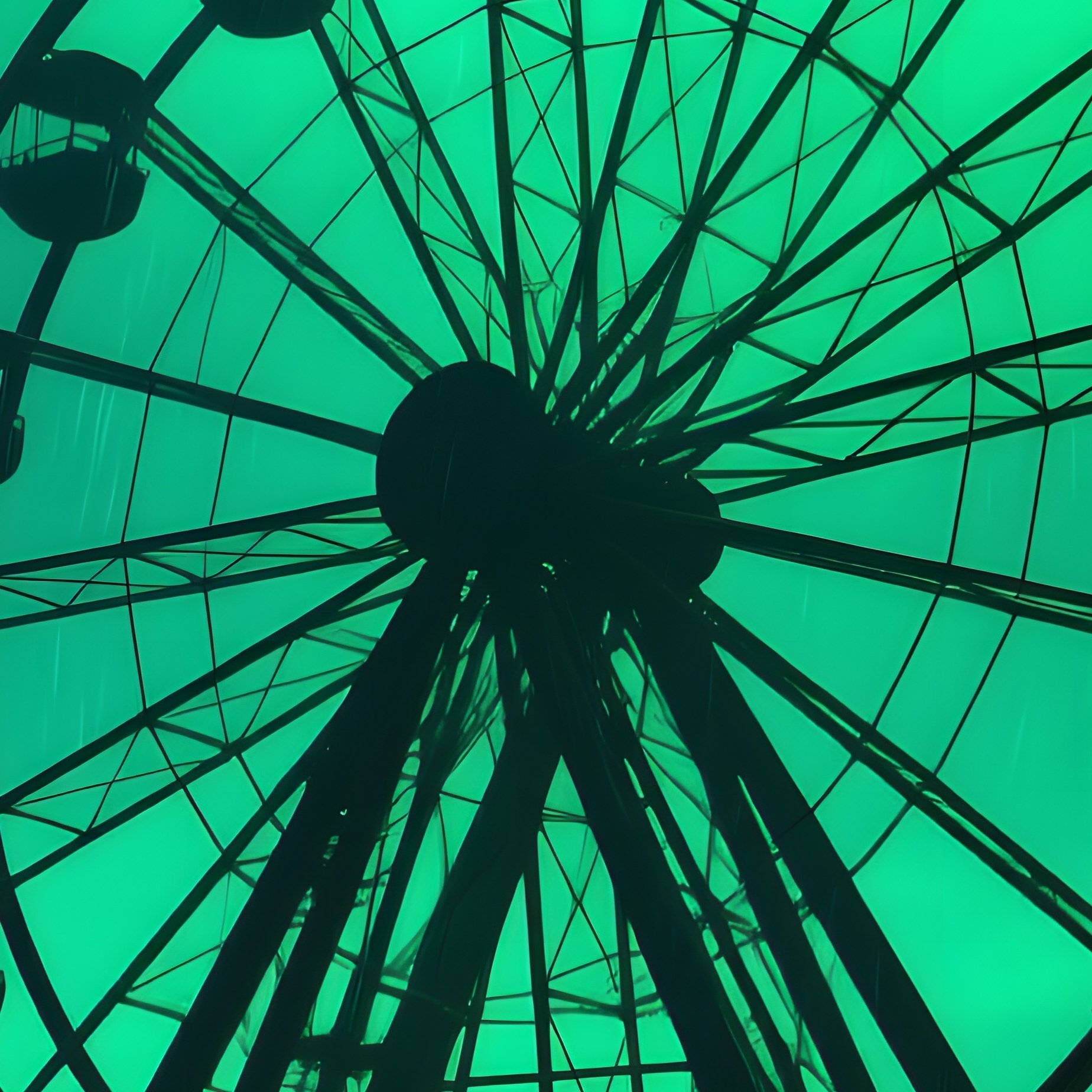 An Abandoned Amusement Park At Night, The Ferris Wheel Silhouetted Against A Sky Filled With - Full Resolution Quality Preview