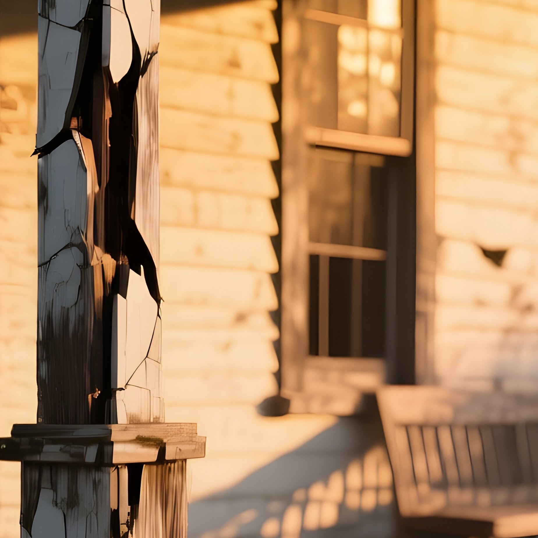 An Abandoned Farmhouse Porch With Sagging Pine Boards, Their Surfaces Cracked And Splintered, - Full Resolution Quality Preview