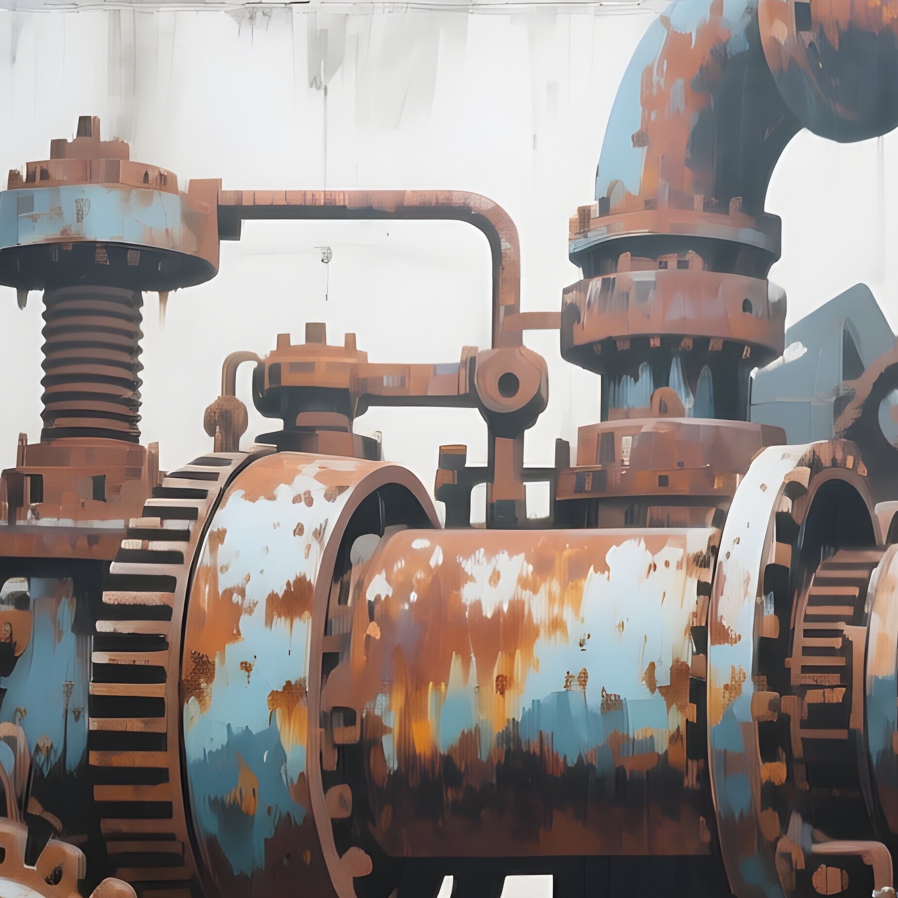 An Abandoned Industrial Warehouse Turned Gallery, With Gritty Concrete Walls Being Covered By A - Full Resolution Quality Preview