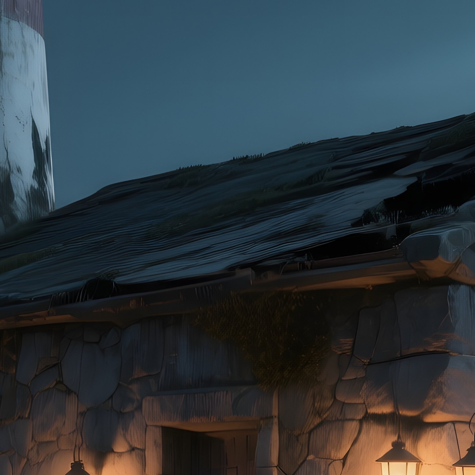 An Abandoned Stone Lighthouse Converted Into A Dwelling, Its Rugged Granite Walls Weathered By Salt - Full Resolution Quality Preview
