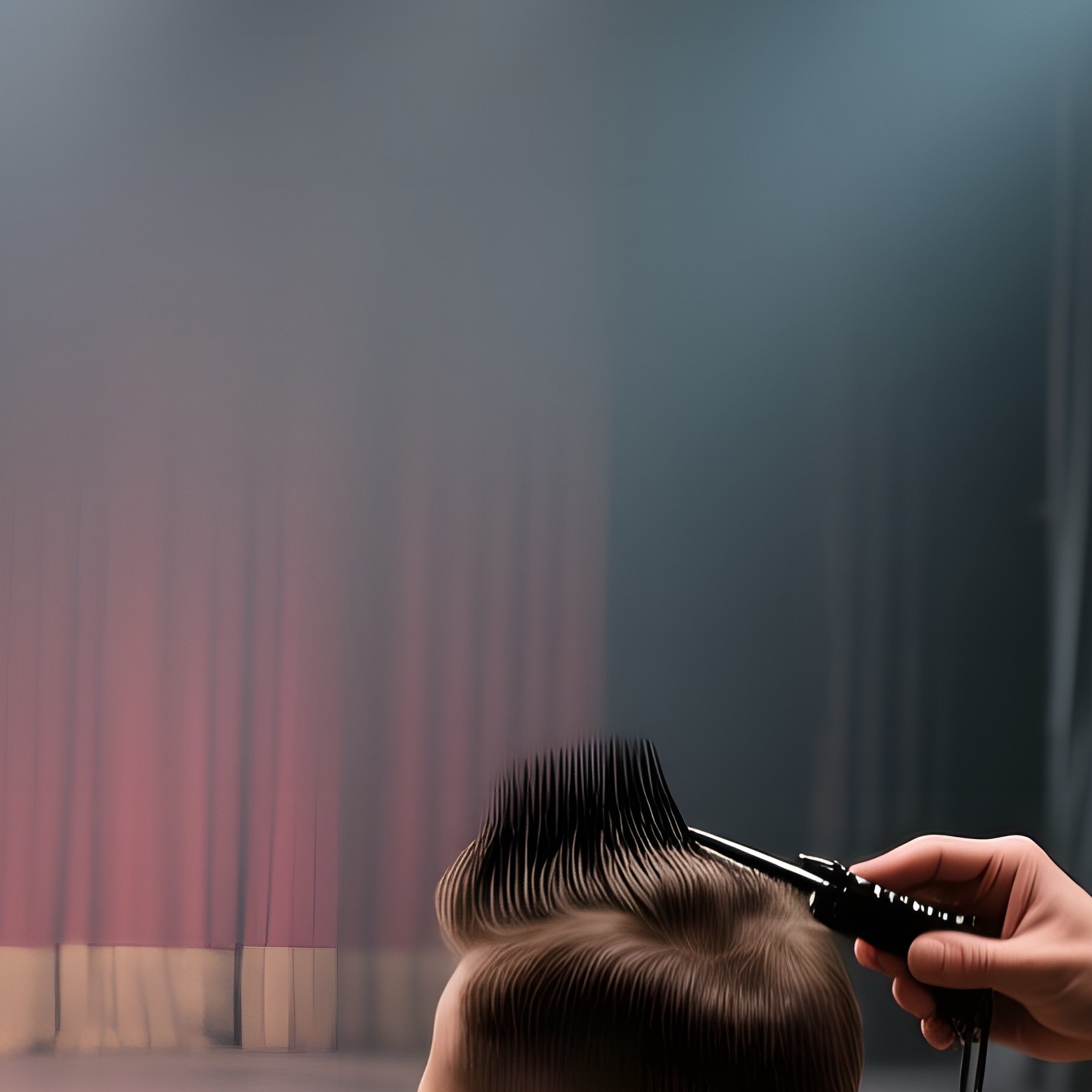 An Abandoned Theater Backstage With Velvet Curtains, Dim Spotlights; An Actor Receives A Quick Buzz - Full Resolution Quality Preview