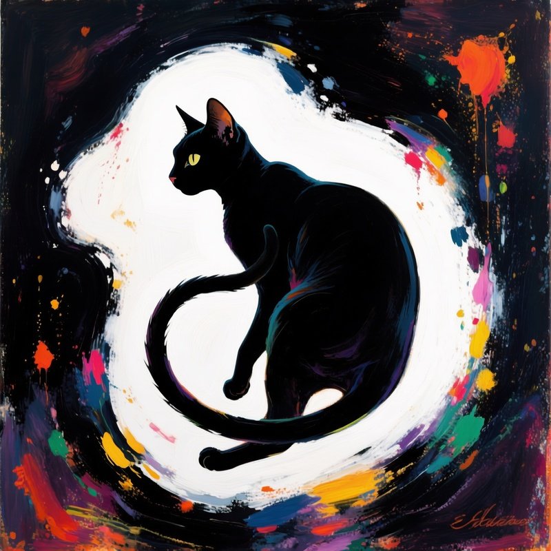 An Abstract Expression Of An Exotic Shorthair Cat