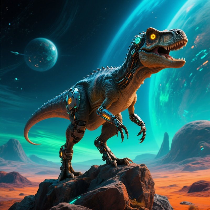 An Allosaurus In A Fantasy Science Fiction Setting