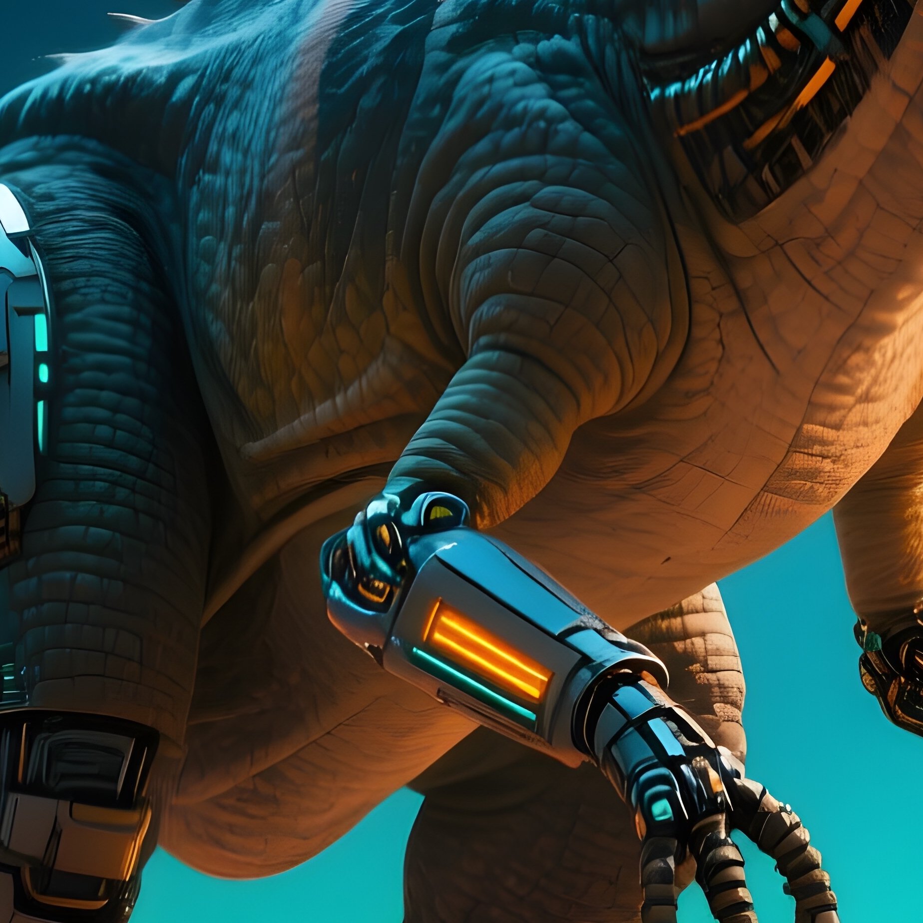 An Allosaurus In A Fantasy Science Fiction Setting - Full Resolution Quality Preview