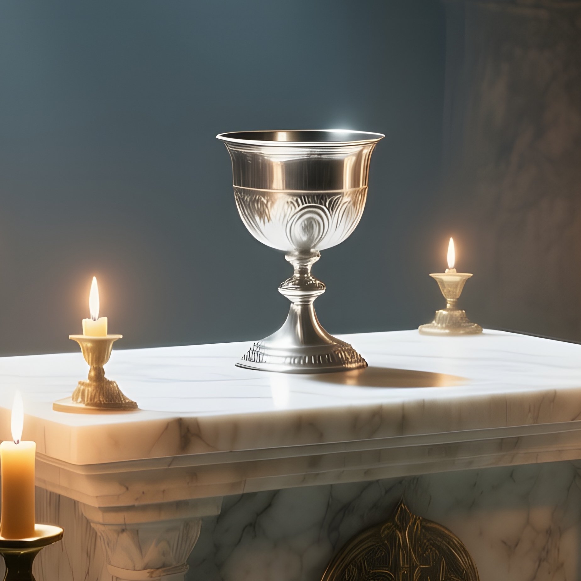 An Ancient Marble Altar Deep Within A Dimly Lit Catacomb, Flickering Torchlight Casting Long - Full Resolution Quality Preview