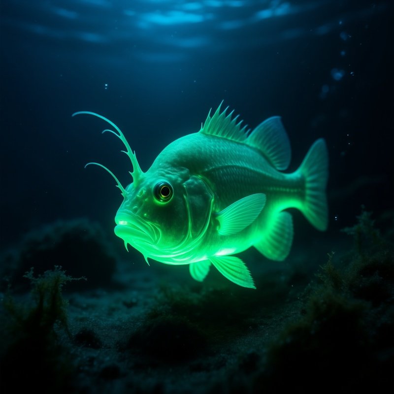 An Anglerfish Glowing In Darkness Nature