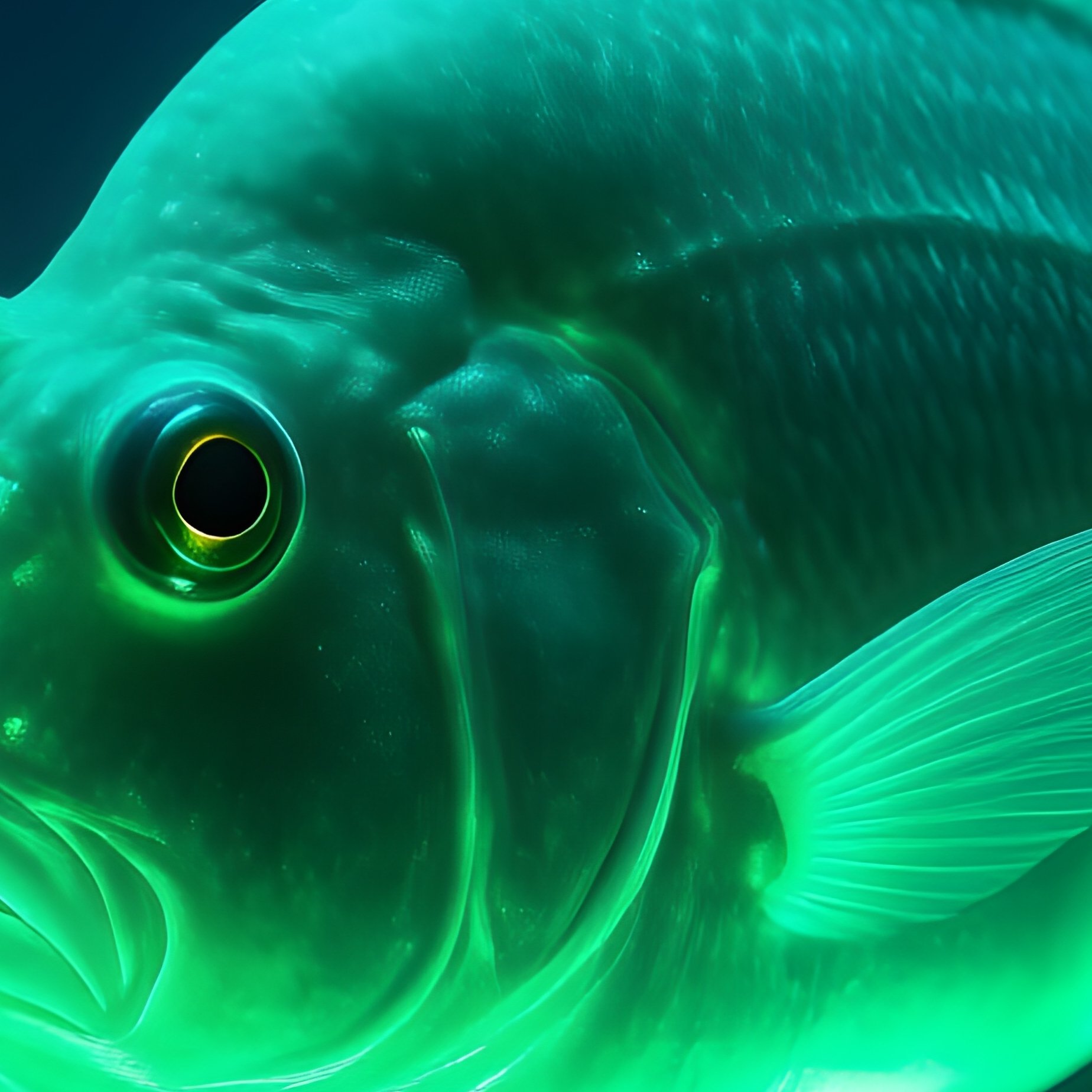 An Anglerfish Glowing In Darkness Nature - Full Resolution Quality Preview