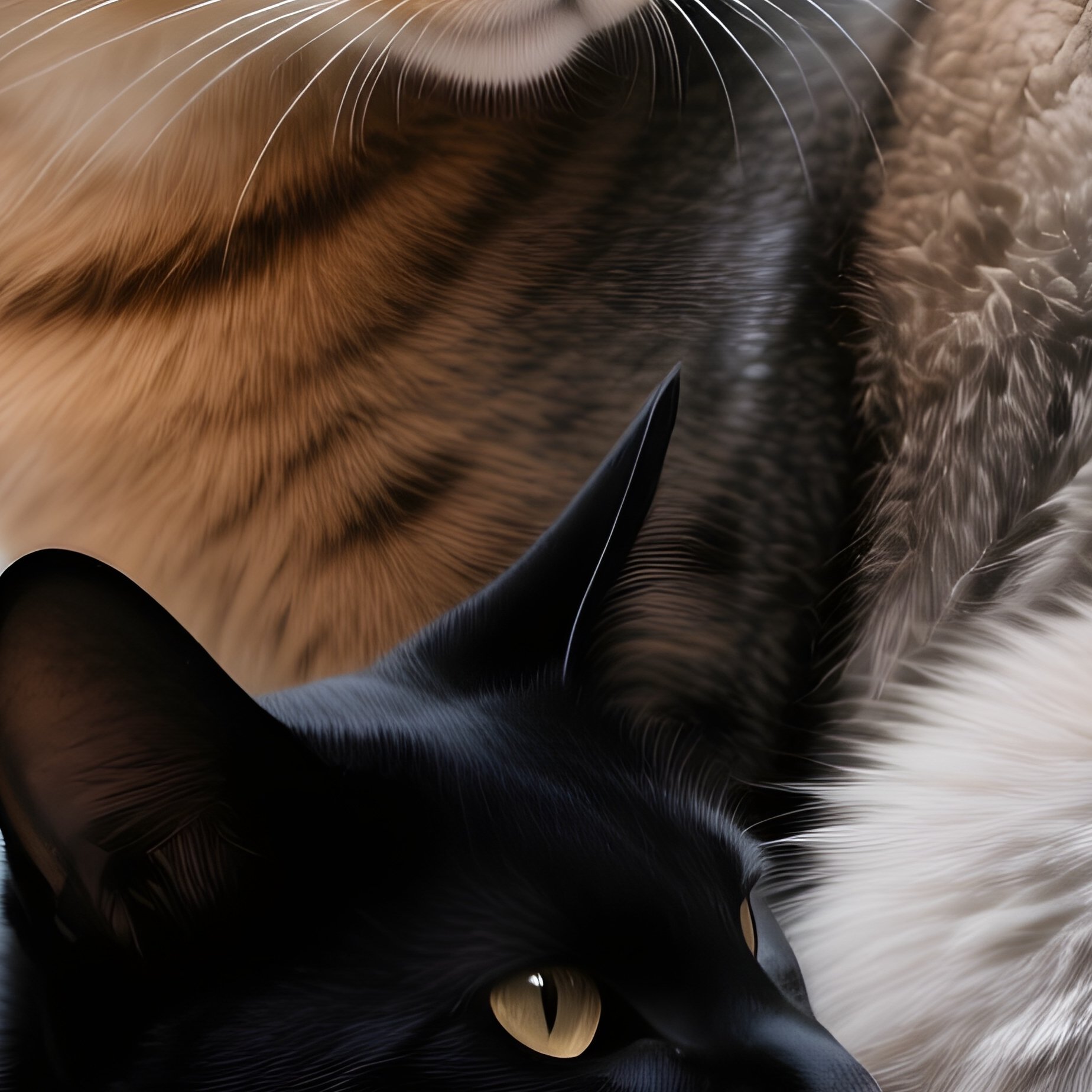 An Animal Story With A Somali Cat Tail Curling Around Another Animal - Full Resolution Quality Preview