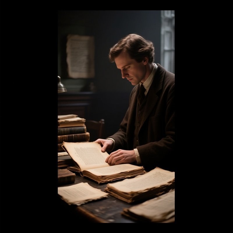 An Archival Documentation Researcher Examining Old Documents