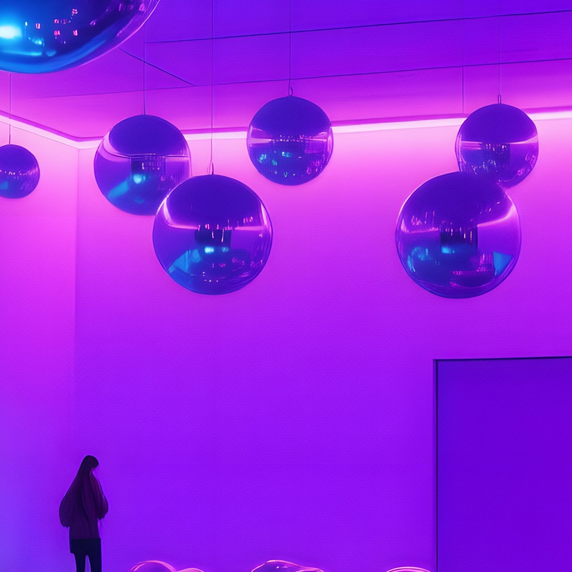 An Art Installation Featuring Reflective Spheres Art Installation - Full Resolution Quality Preview