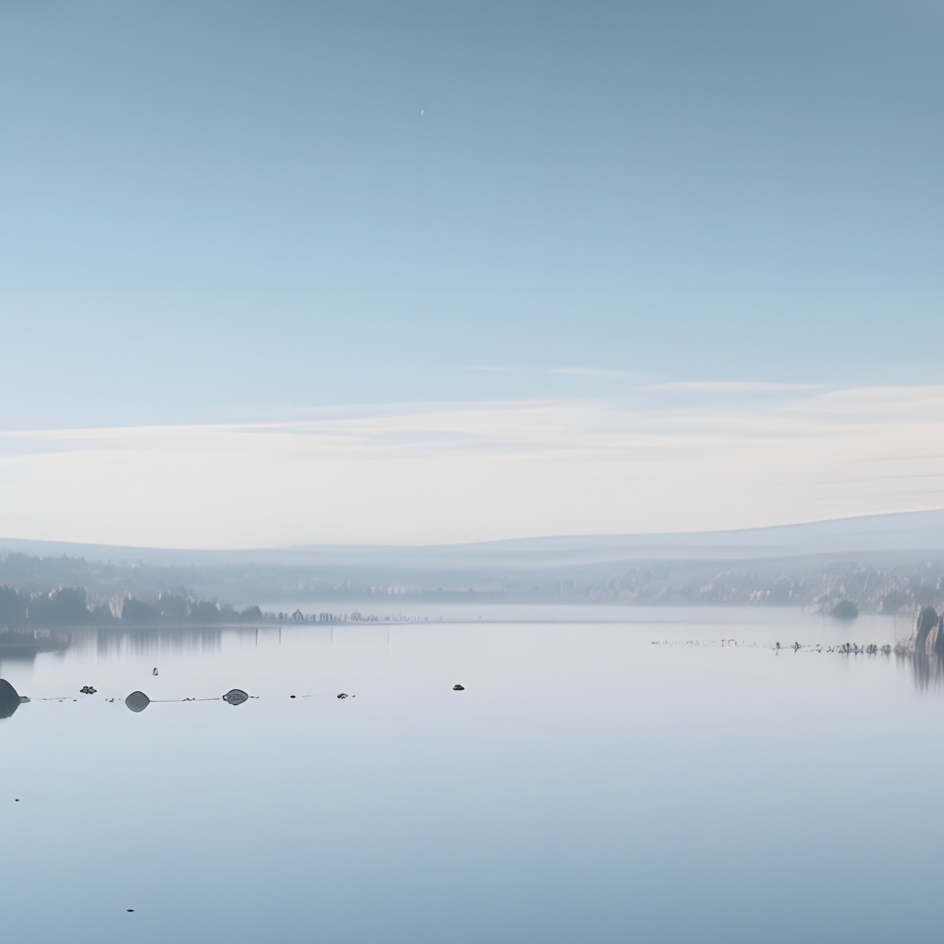 An Artistic Composition Showing An Asteroid Field Reflected Perfectly On The Surface Of A Calm - Full Resolution Quality Preview