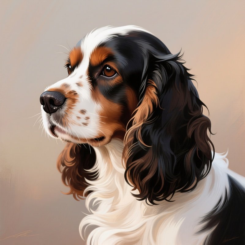 An Artistic Painting Of An American Cocker Spaniel Dog