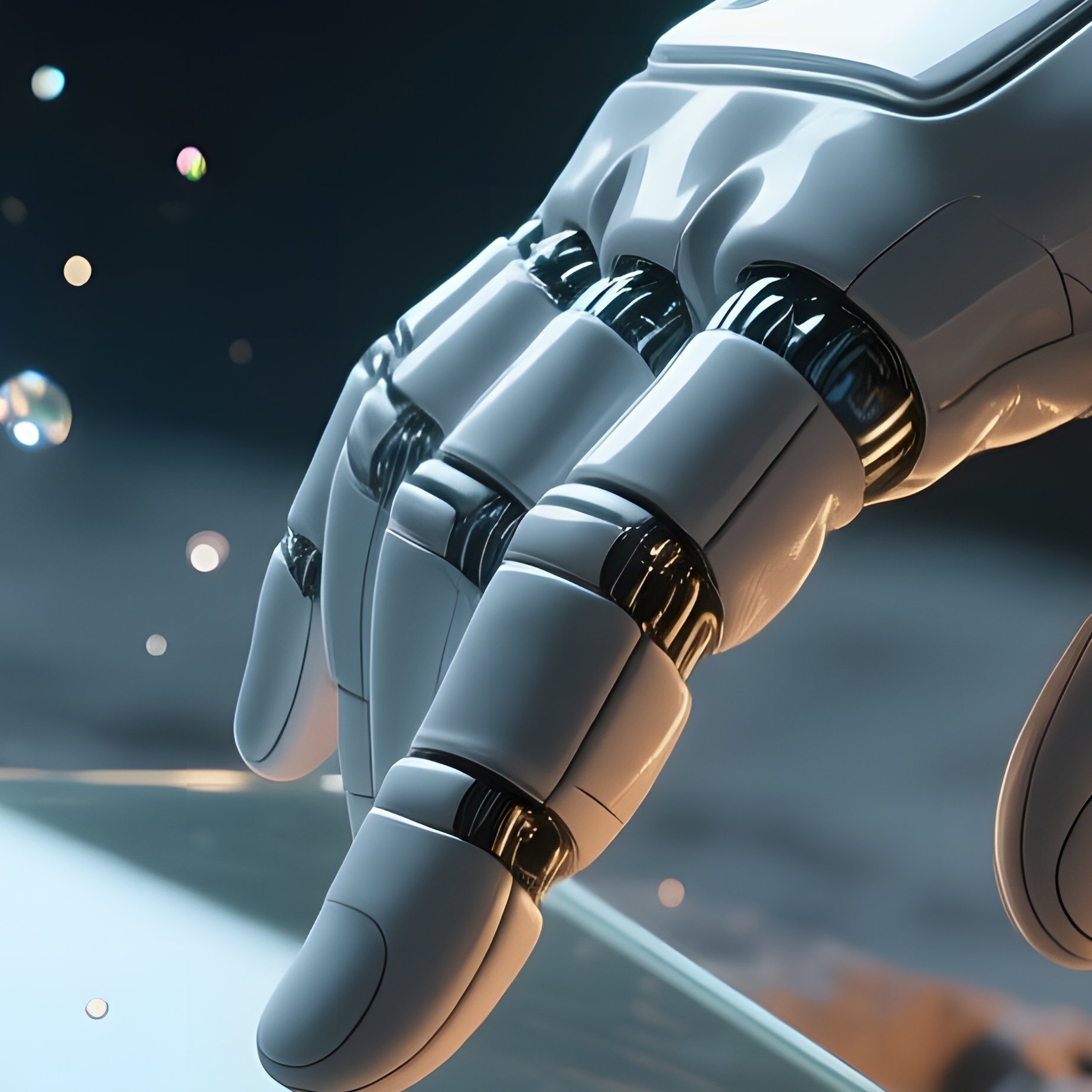 An Astronaut’S Gloved Hand Reaching Out To Touch A Smooth, Glass‑Like Surface On An Alien Asteroid, - Full Resolution Quality Preview