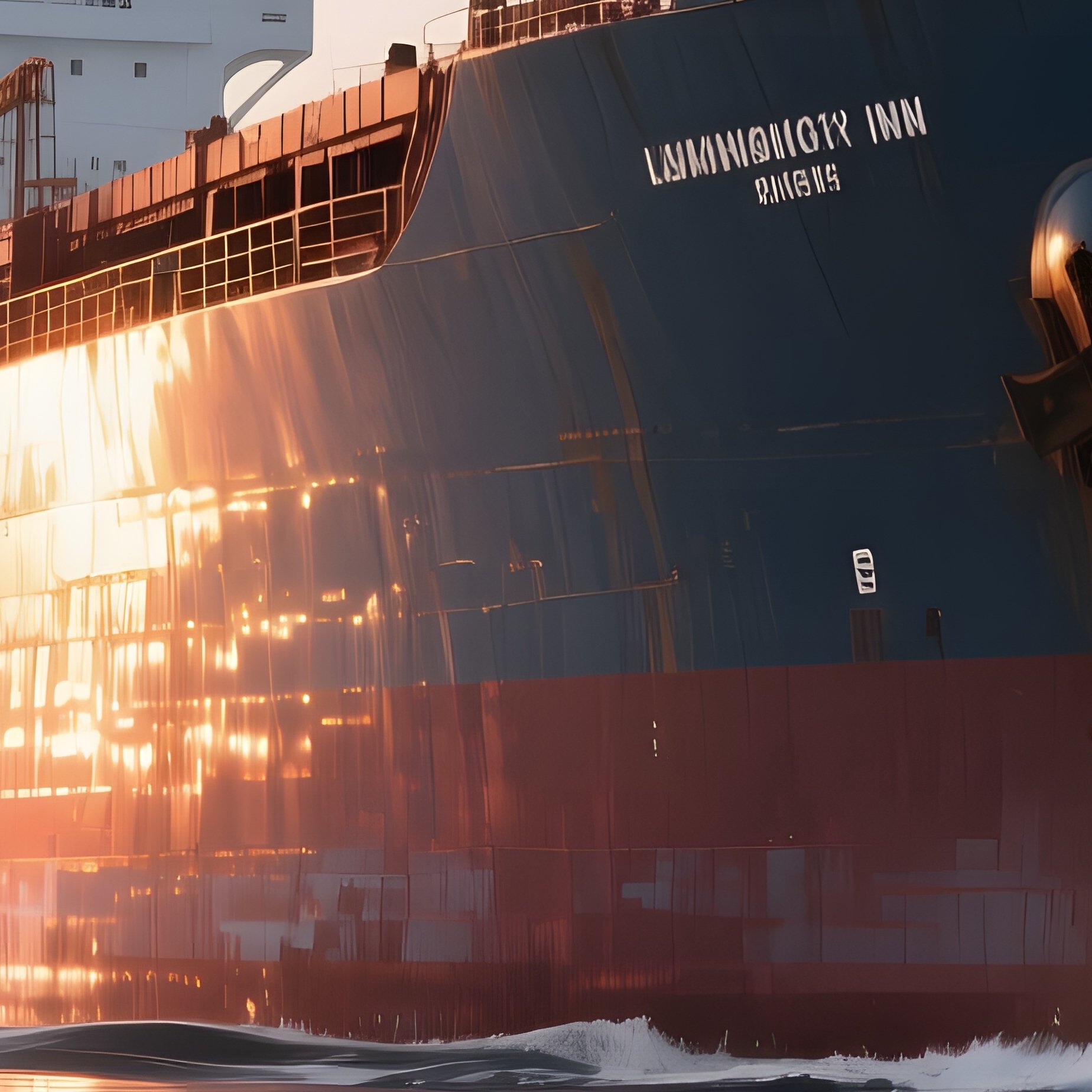 An Early‑Morning View Of A Massive Oil Tanker Navigating Through Icy Waters, The Hull Glinting - Full Resolution Quality Preview