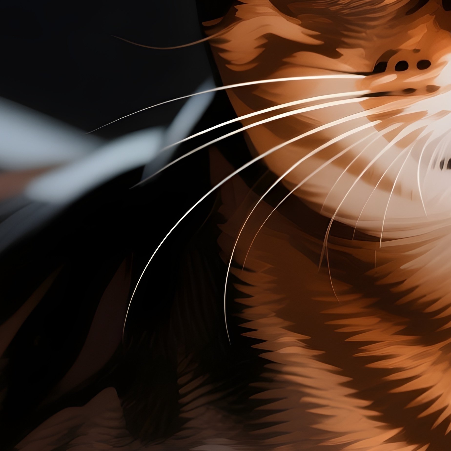 An Egyptian Mau Sitting With Wide Curious Eyes In Digital Art - Full Resolution Quality Preview