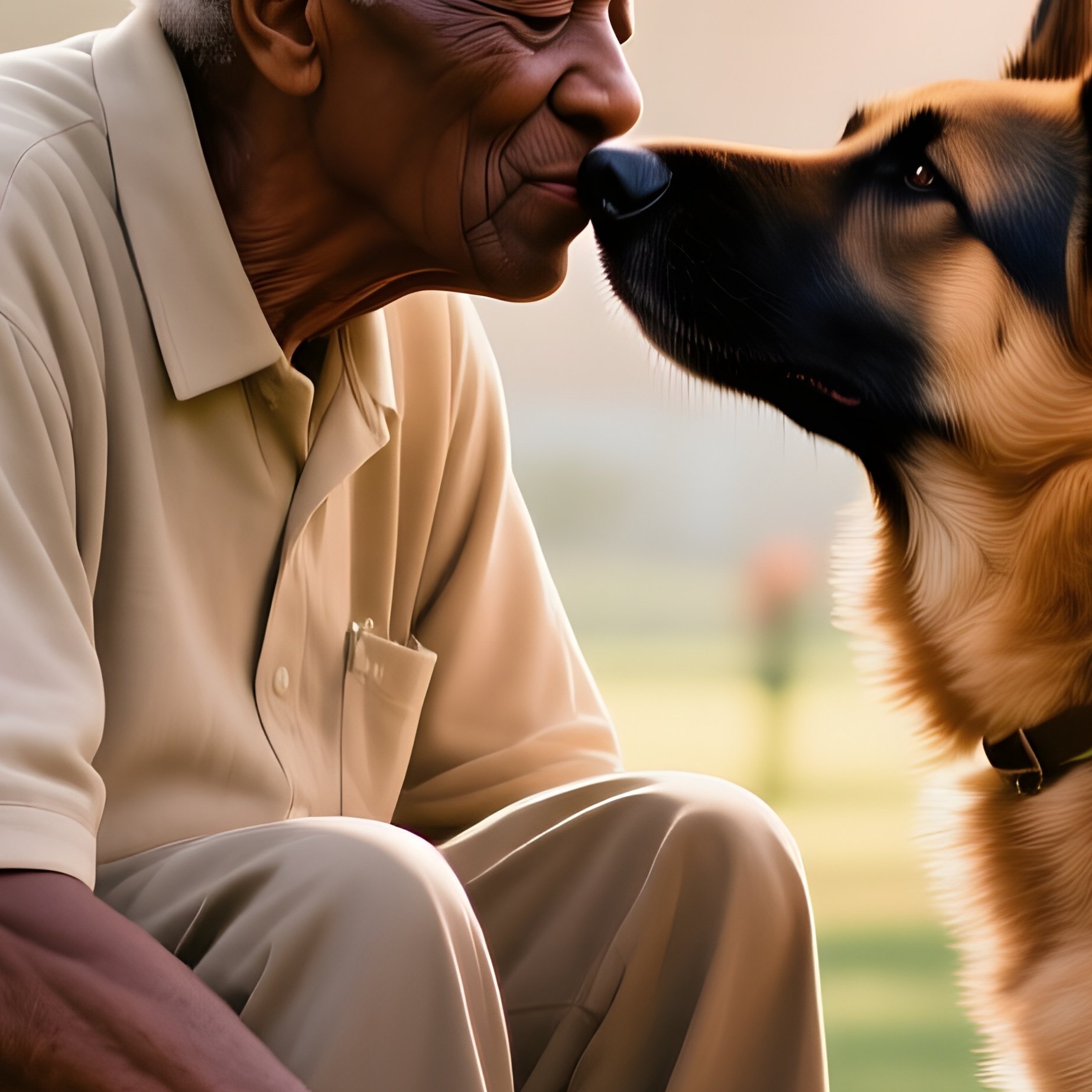 An Elderly Black Veteran In A Wheelchair At A Community Garden, Planting A Heartfelt Kiss On His - Full Resolution Quality Preview
