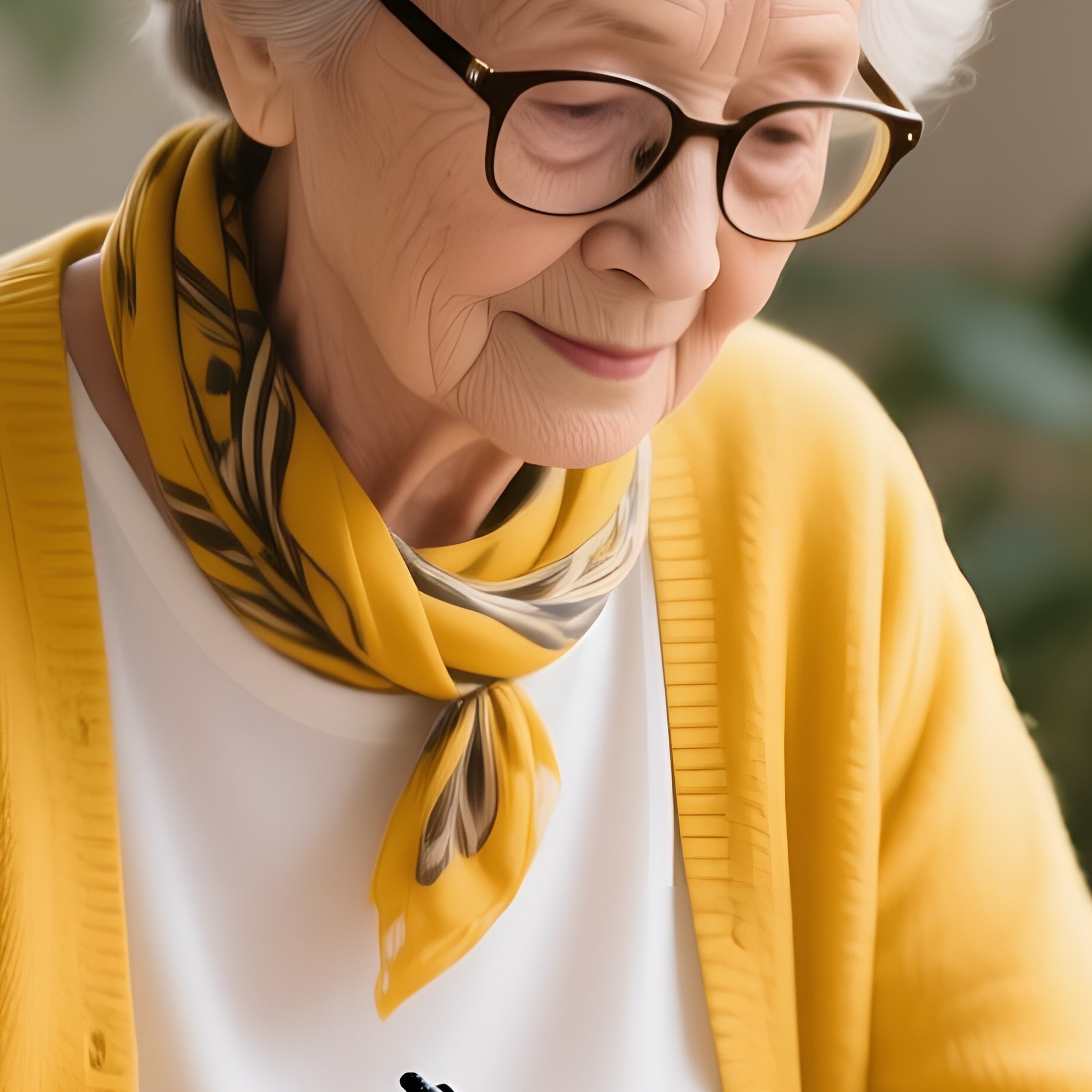 An Elderly Woman Working On A Tablet Elderly Technology - Full Resolution Quality Preview