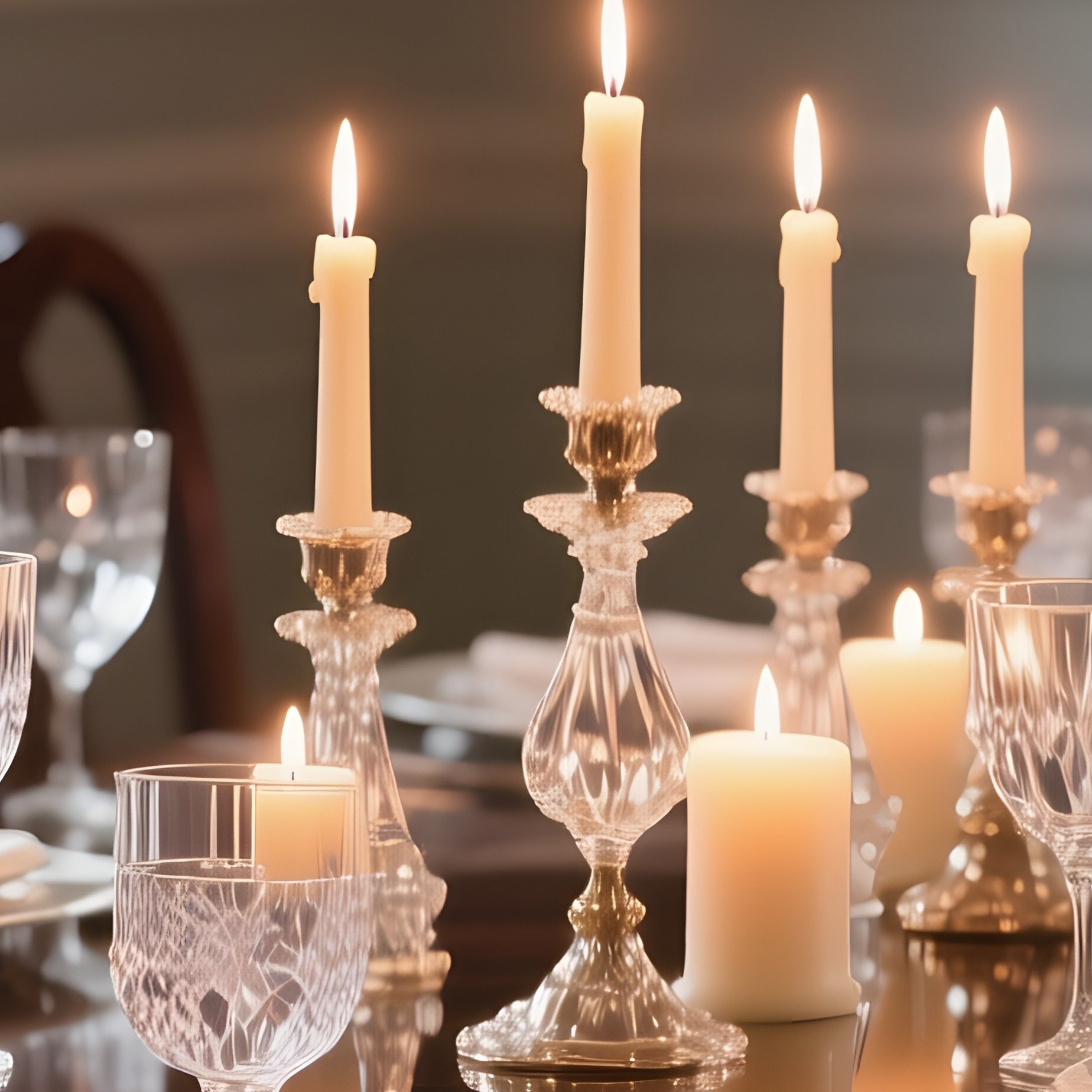 An Elegant Dining Room Featuring A Dark Cherry Wood Table, Polished To Mirror‑Like Finish, - Full Resolution Quality Preview