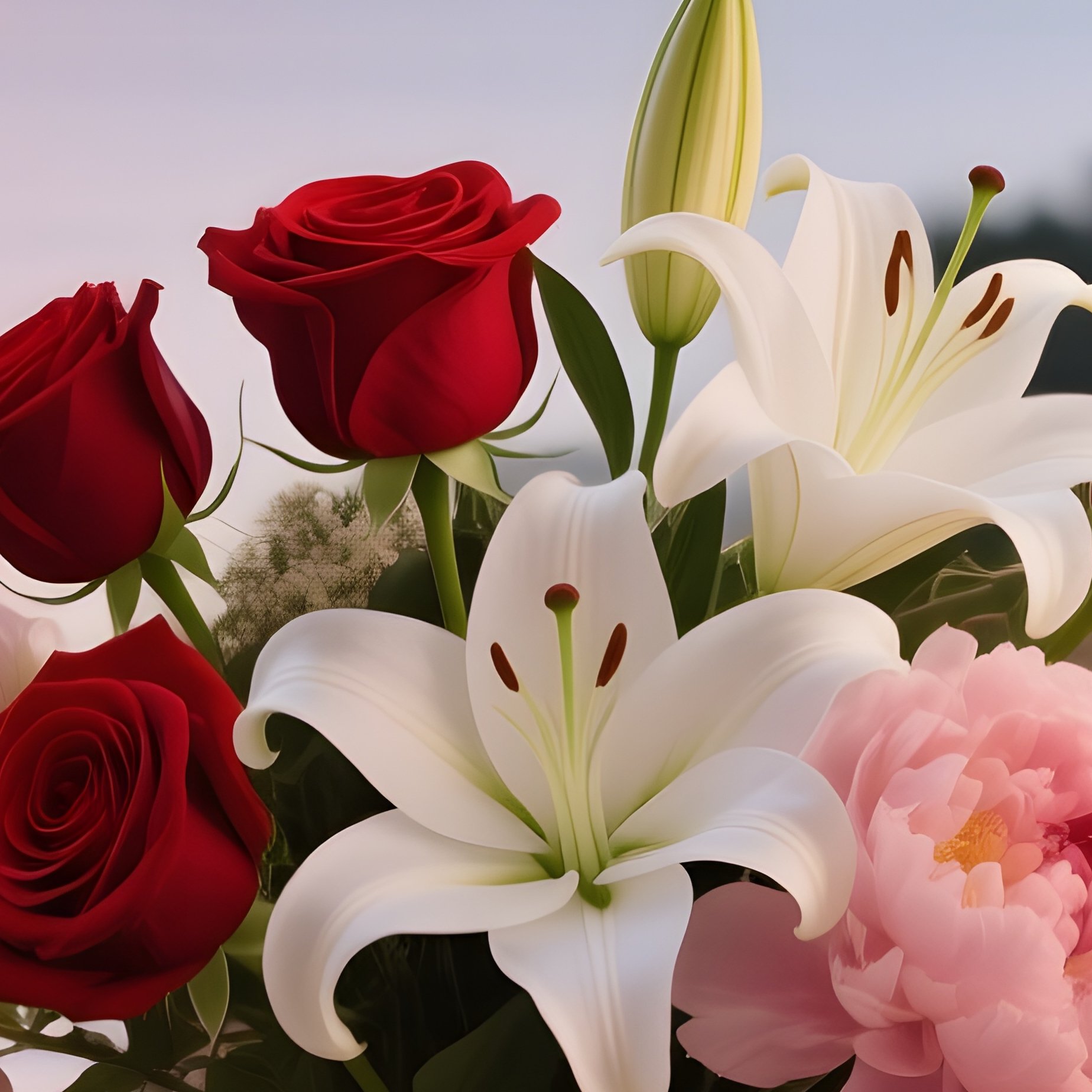 An Elegant Hotel Suite Balcony Overlooking The Sea At Sunset, Where A Glass Vase Holds A Romantic - Full Resolution Quality Preview