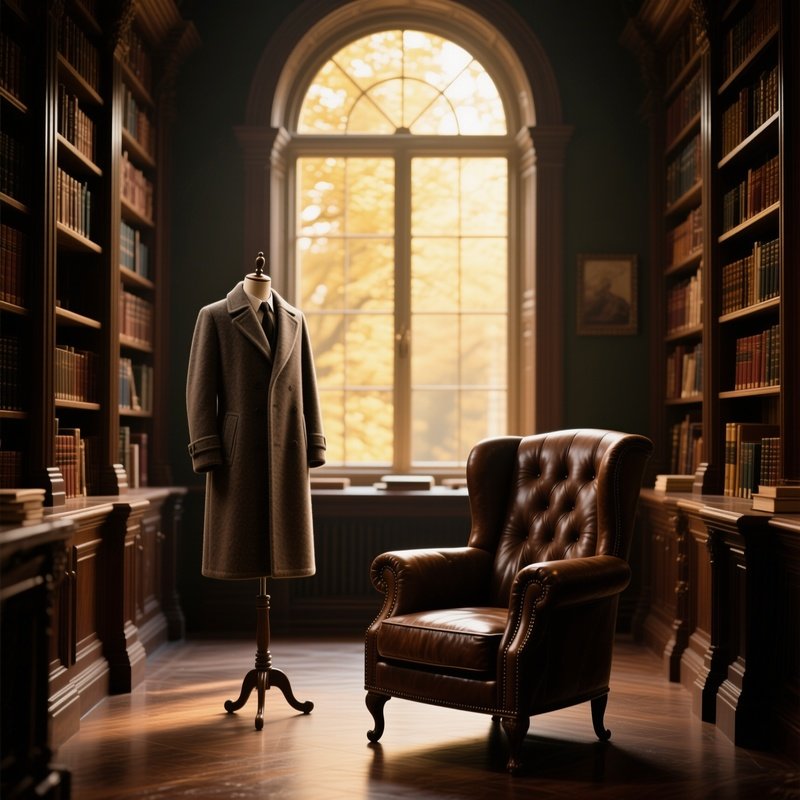 An Elegant Library Reading Room With Towering Bookshelves, A Grand Arched Window Letting In Golden