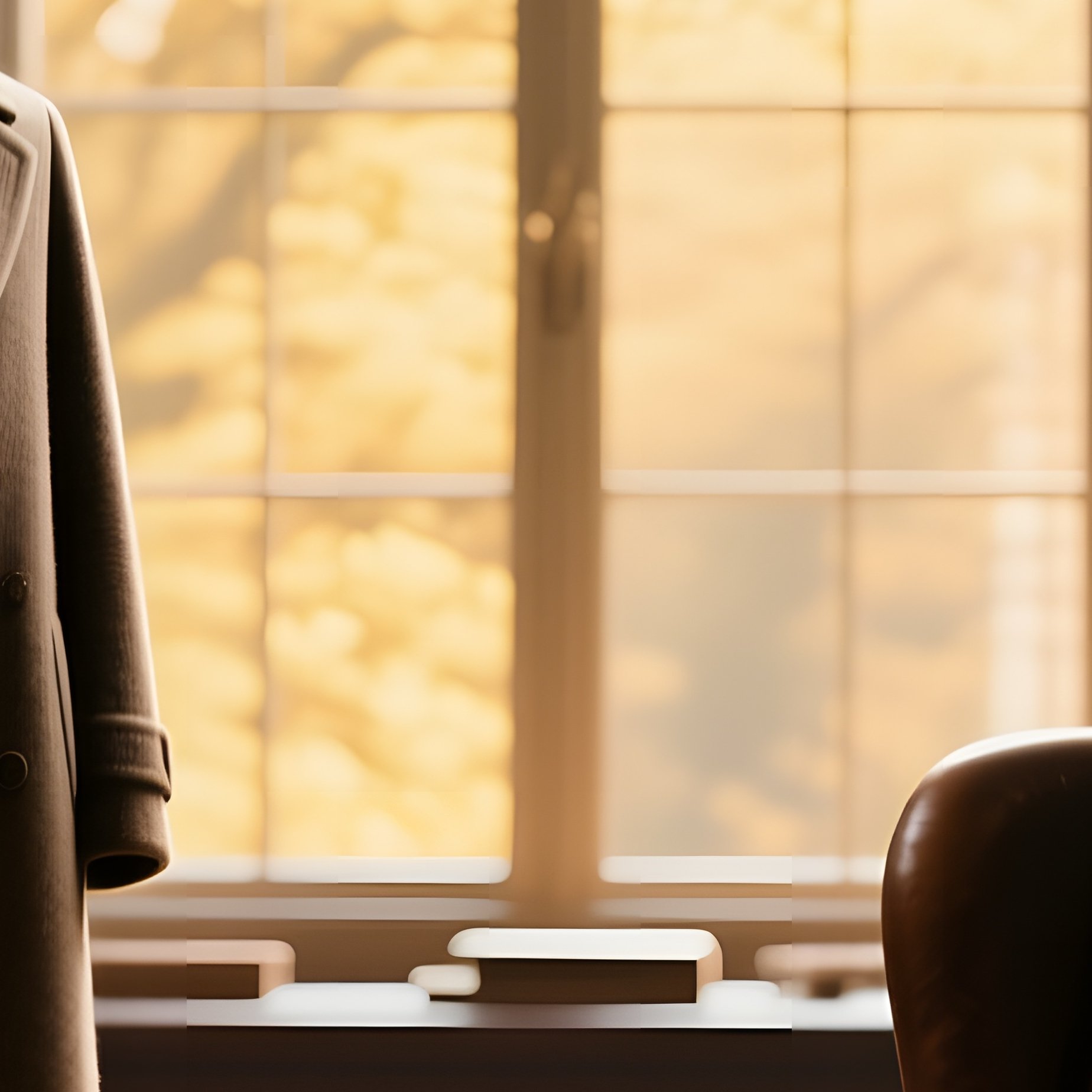 An Elegant Library Reading Room With Towering Bookshelves, A Grand Arched Window Letting In Golden - Full Resolution Quality Preview