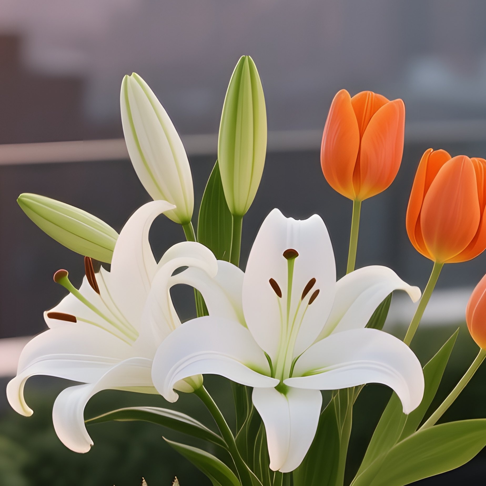 An Elegant Rooftop Garden At Sunset With A Sleek Metal Table Holding A Minimalist Arrangement Of - Full Resolution Quality Preview