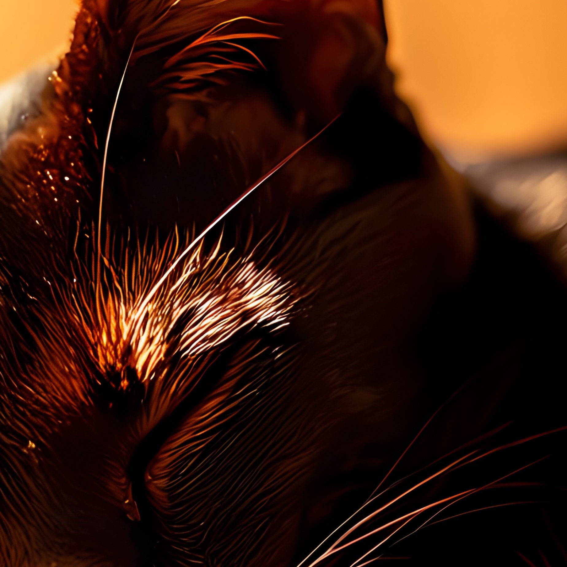 An Elegant Sleeping Cat In A Sunbeam - Full Resolution Quality Preview