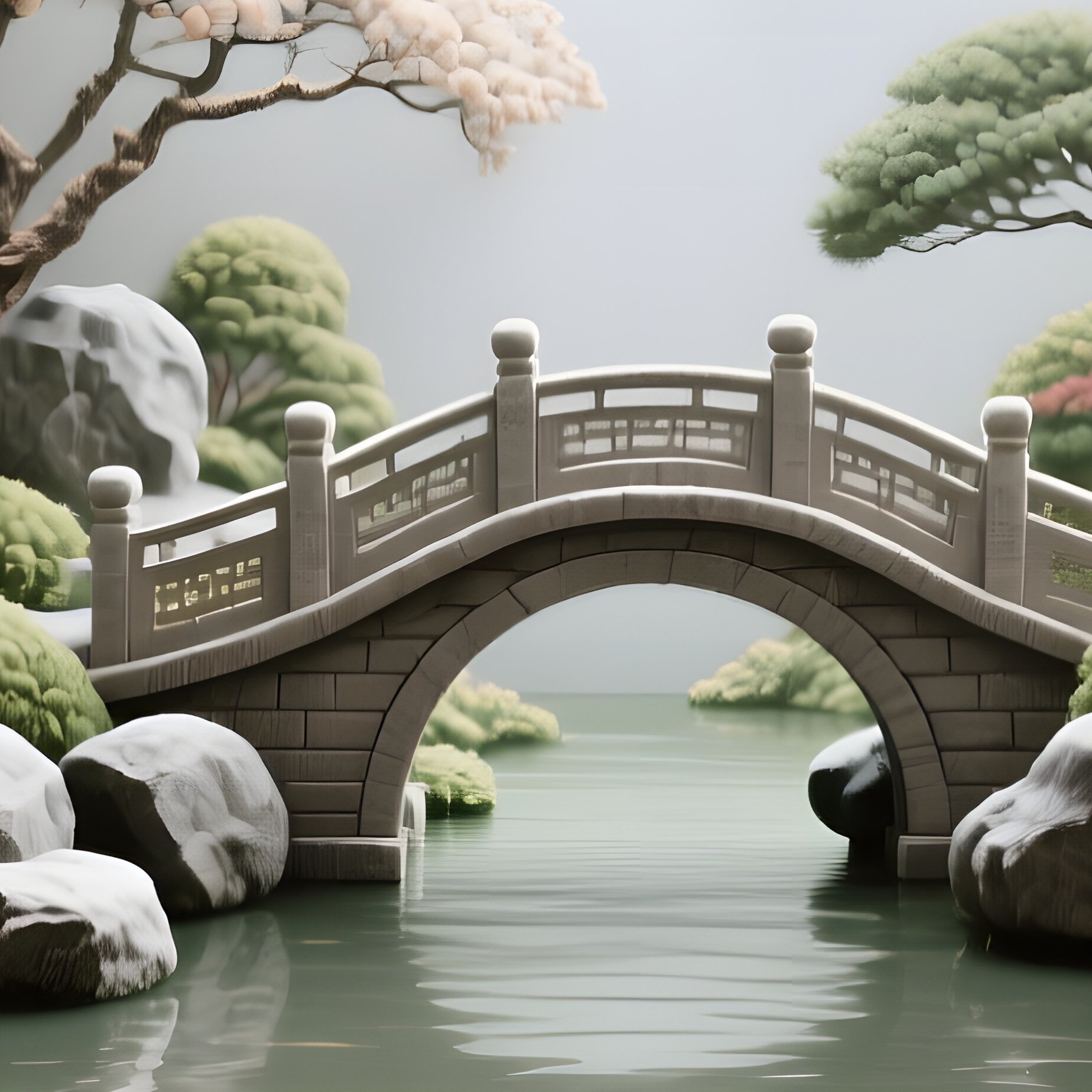 An Elegant Tea House Interior With Paper Lanterns, Displaying A Delicate Wool Rug Depicting A - Full Resolution Quality Preview