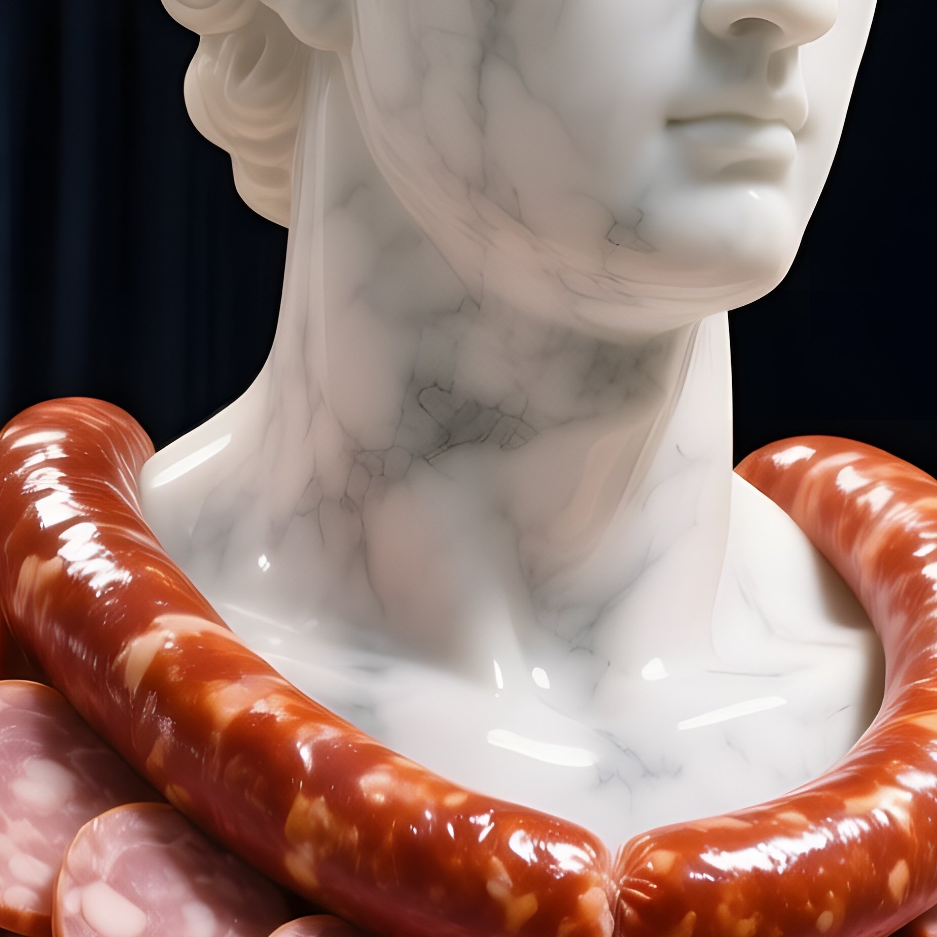 An Elegant White Gallery Space At Night Illuminated By Soft Spotlights, Showcasing A Delicate - Full Resolution Quality Preview